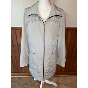 Womens Braetan Light Cream/Gray Lightweight Pockets Full Zip‎ Jacket Size SP